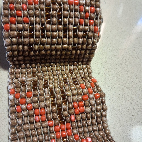 Handmade elastic beaded belt, boho style