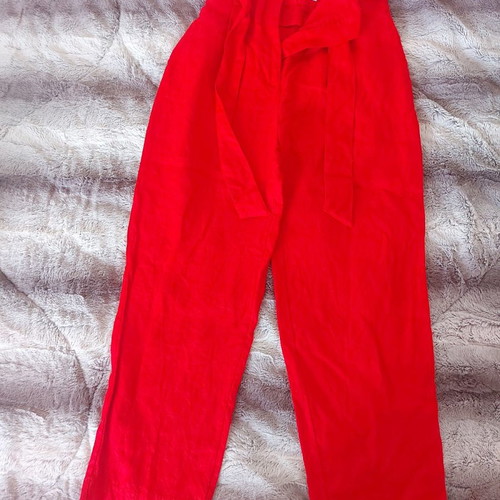 Red linen pants Mango new, size S