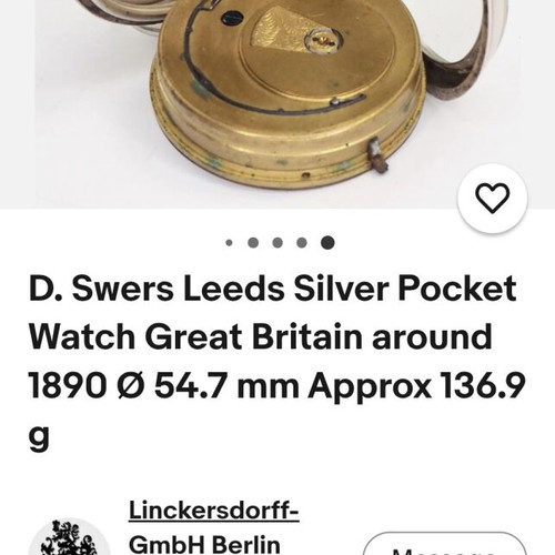 Silver pocket watch jewelry used, late 19th century, functional