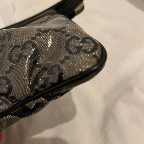 Gucci crossbody bag like new black and gray with gold glitter
