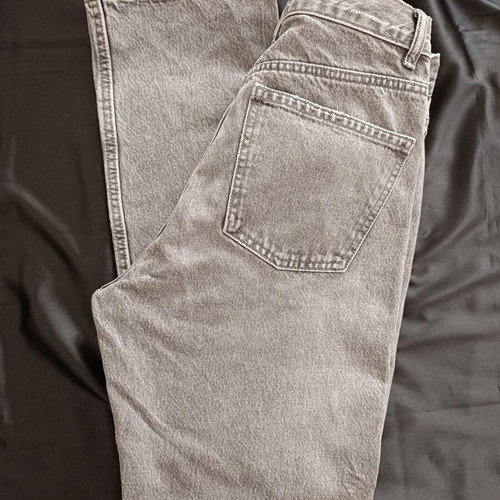Zara high-waisted straight-leg jeans, gray, size M
