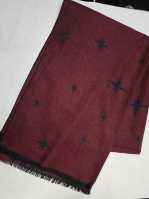 Men's scarf dark blue with burgundy double-sided new