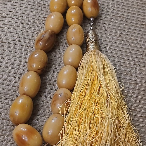 Komboloi German Bakelite Mastic used, 15 large beads