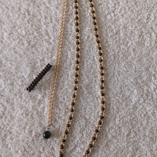 Handmade jewelry new, large necklace and black-gold hair clamer
