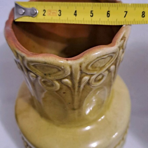 Vintage βάζο West German Pottery 1960s μουσταρδί σαν καινούργιο