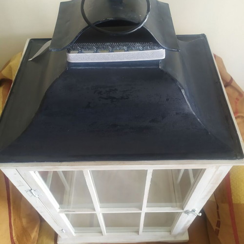 Large wooden lantern 74 cm x 38 cm like new