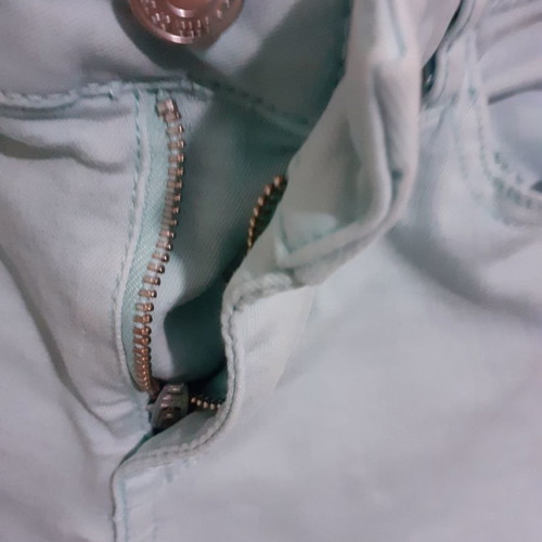 Turquoise denim pants new, size small