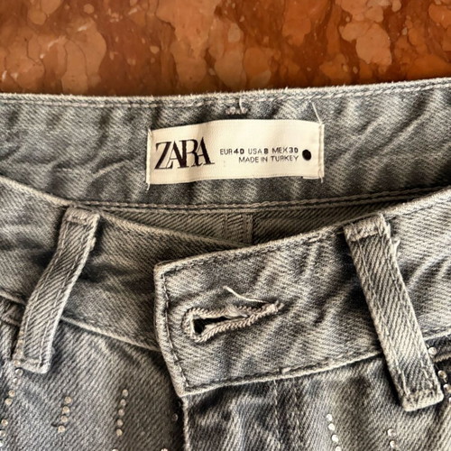 Zara jeans used with strass, gray, size L