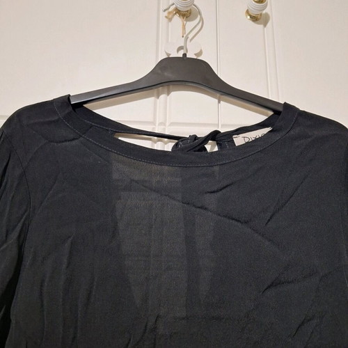 Dixie black thin blouse with V back like new, size M