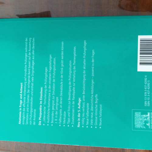 Anatomie in Frage und Antwort medical book like new