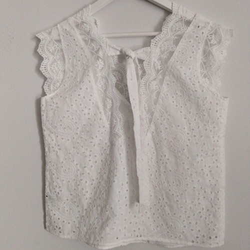 Samantha women's lace blouse like new, white, size M
