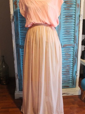Skirt and blouse set used, silk and branded