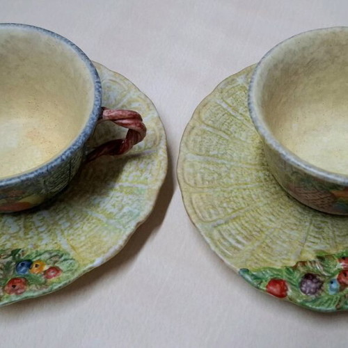 Italian handmade ceramic cups set of 2 new