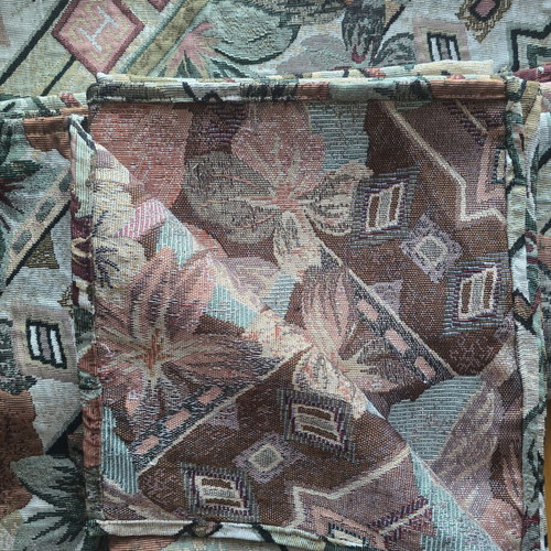 Upholstery fabric used, 2 pieces, thick weave, shiny thread