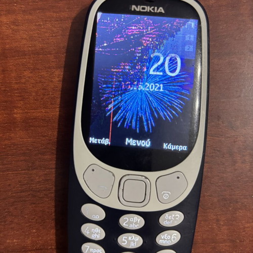 Nokia 3310 used phone with screen needing replacement, blue, Dual SIM