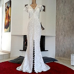 Μ/L Καινούριο νυφικό με ουρά ASOS. Φθηνό νυφικό φόρεμα. Οικονομικά νυφικα. Sale wedding dress
