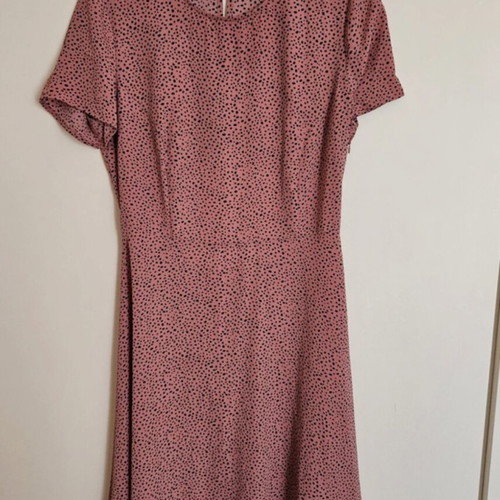 VILA dress with open back, size 40 / M-L, black and pink
