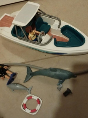 Playmobil 9164 Scuba Diving Boat with Dolphins μεταχειρισμένο, χωρίς κυάλια και πράσινο βαλιτσάκι