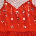 Shein midi dress red like new with tulle and crystals