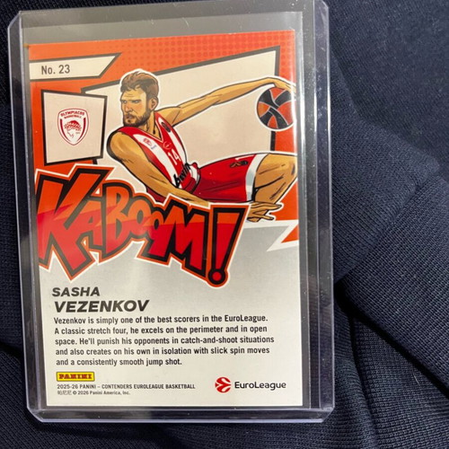Kaboom Sasha Vezenkov Euroleague Olympiakos 5/10 Gold new