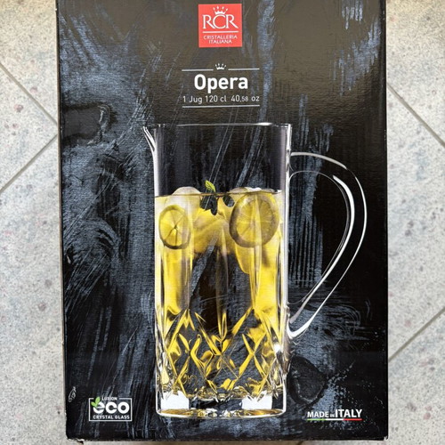 RCR Cristalleria Italiana Opera Crystal Jug 120cl new