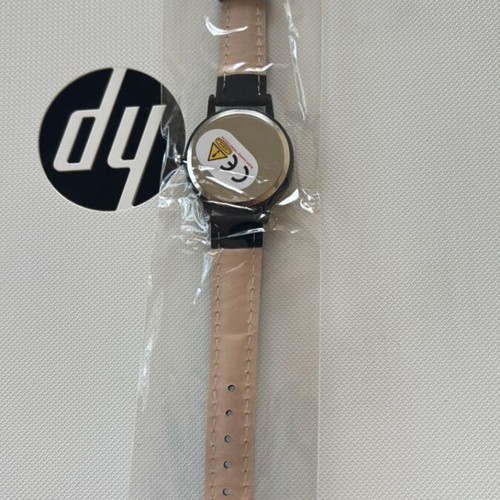 Watch new black with artificial leather strap unisex