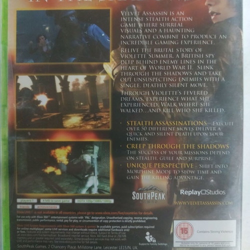 Velvet Assassin Xbox 360 sealed