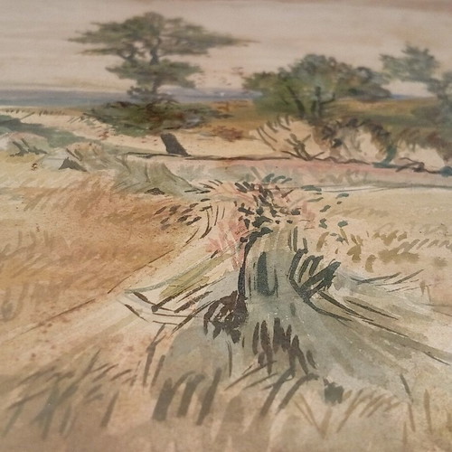 Watercolour painting by F.G. Parret 1920 used, framed 51x71cm