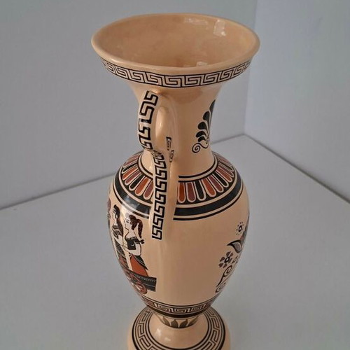 Amphora copy of ancient with Greek mythology used