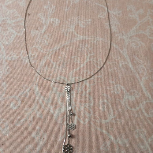 Silver necklace with flowers like new, 925 silver, 40 cm