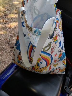 Shoulder bag Wonder vintage, new, washable fabric with white straps