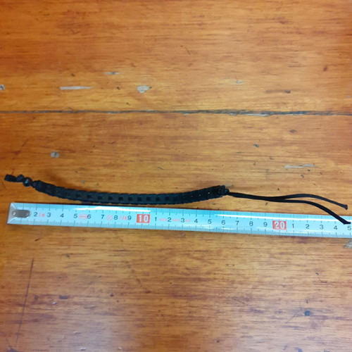 Leather bracelet black braided, new