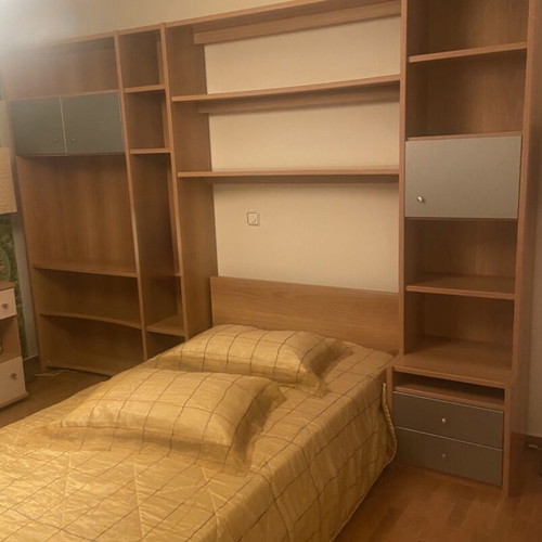 Bed and bookshelf set