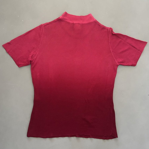 Atmosphere Ribbed Mock Neck Top used, red ombre effect, size L
