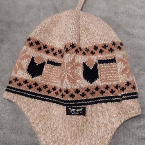 Insider knit wool hat unisex, used, beige and black