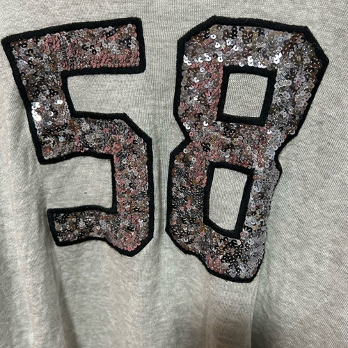 H&M Thin Sweater Grey Like New with Rhinestone Print Size L