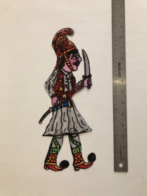 Karagiozis Shadow Theater Kolokotronis figure new, handmade plastic 0.4mm