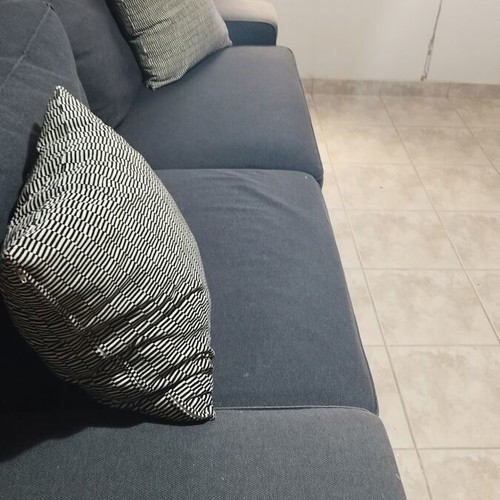 Two-seater sofa used, anthracite fabric, modern design