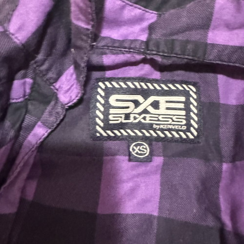 Womens button up shirt size XS like new, black and purple