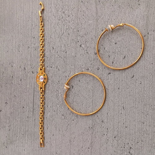 Vintage 1990 jewelry set with camel clutch bag