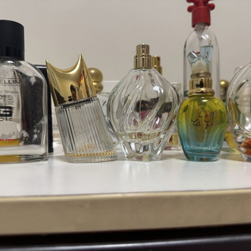Christian LaCroix, Fendi, Van Cleef perfume bottles used, rare collectible set