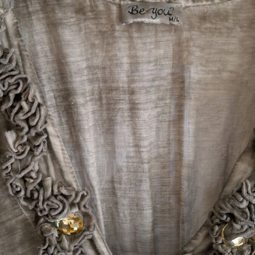 Be You women's dress, silk and cotton, bell sleeves, decorative stones, medium