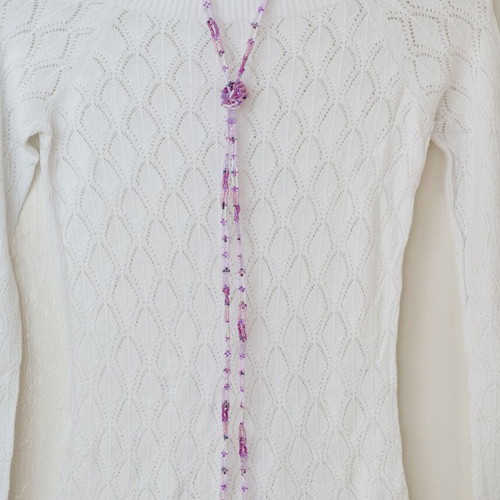 Delica Beaded Necklace made to order, purple