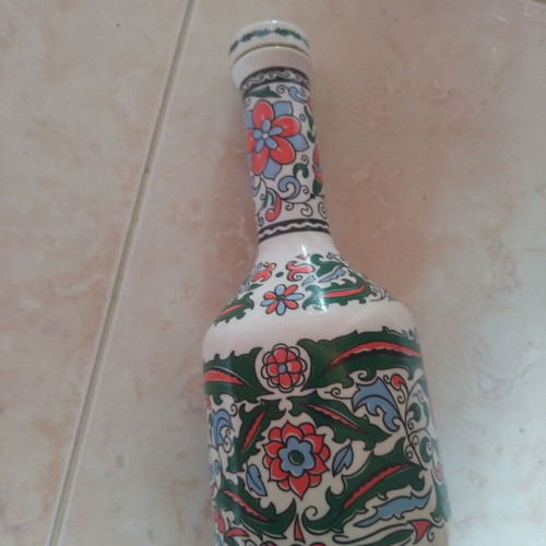Metaxa Porcelain Carafe used, handmade Greek decorative bottle
