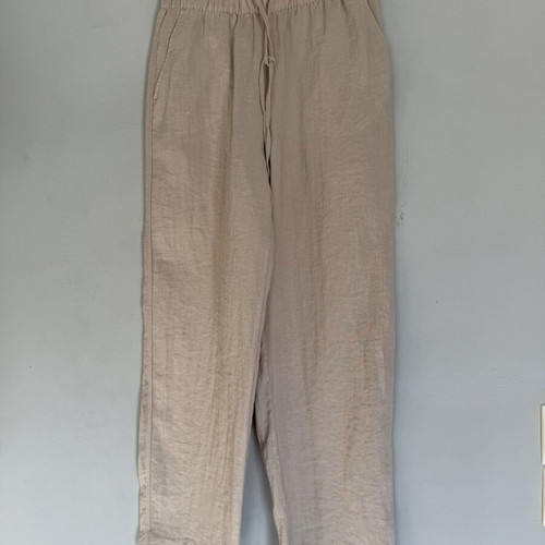 H&M Beige Linen-Look Pants XS Like New