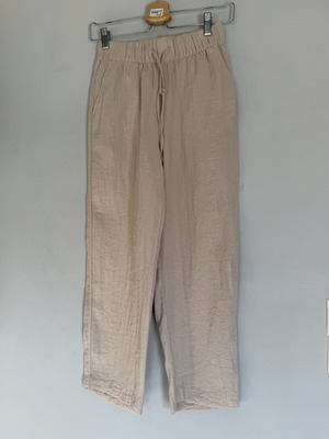 H&M Beige Linen-Look Pants XS Like New
