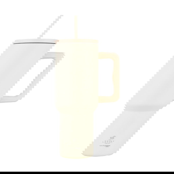Μπουκάλι Θερμός Ανοξείδωτο BPA Free 1.2lt  Lily White με Καλαμάκι και Λαβή