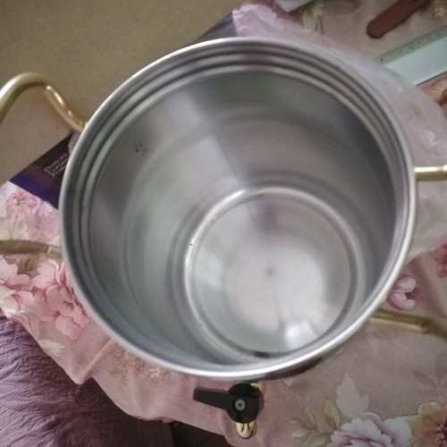 Vintage stainless steel oil container unused, 5 liters