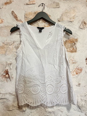 New Look Women's Sleeveless Top Used, Size 36, White