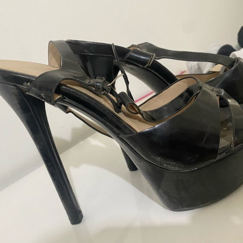 Black Strappy Sandals used with platform heels size 40
